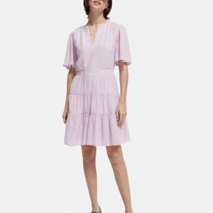 NWT Scotch & Soda Paneled Gathering Knee Length Midi Dress Size Large L Lilac